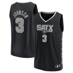 Johmsee SA.Spurs #3 Keldon Johnson Fanatics Black Fast Break Replica Player Jerseys - Statement Edition