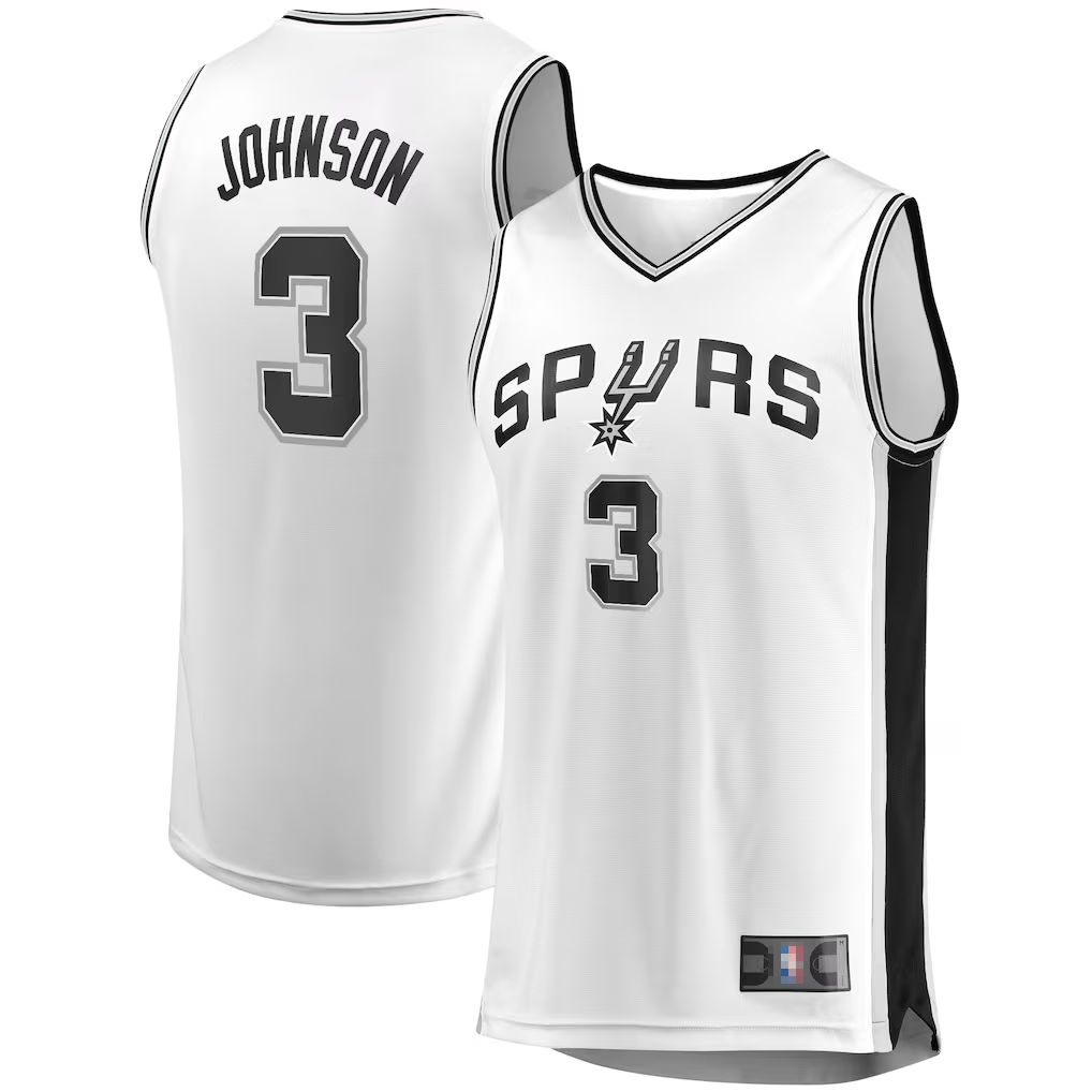 Johmsee SA.Spurs #3 Keldon Johnson Fanatics White Fast Break Association Jerseys