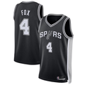 Johmsee SA.Spurs #4 De'Aaron Fox Black Swingman Player Jerseys - Icon Edition