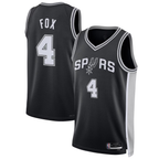 Johmsee SA.Spurs #4 De'Aaron Fox Black Swingman Player Jerseys - Icon Edition