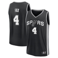 Johmsee SA.Spurs #4 De'Aaron Fox Fanatics Black Fast Break Replica Player Jerseys - Icon Edition