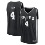 Johmsee SA.Spurs #4 De'Aaron Fox Fanatics Black Fast Break Replica Player Jerseys - Icon Edition
