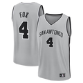Johmsee SA.Spurs #4 De'Aaron Fox Fanatics Silver Fast Break Jerseys - Statement Edition