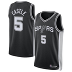 Johmsee SA.Spurs #5 Stephon Castle Black Swingman Jerseys - Icon Edition