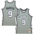 Johmsee SA.Spurs #9 Tony Parker Mitchell & Ness Gray Hall of Fame Class of 2023 Throwback Swingman Jerseys