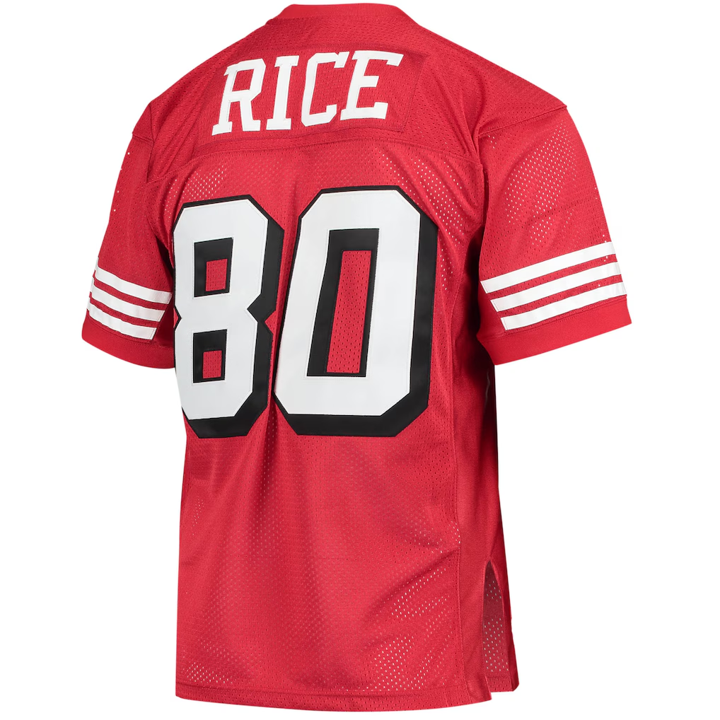 Johmsee SF.49ers 1994 #80 Jerry Rice Mitchell & Ness Scarlet Authentic Throwback Retired Player Jersey