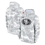Johmsee SF.49ers Arctic Camo Limited Salute to Service Pullover Hoodies Game Blank Player Stitched Jerseys
