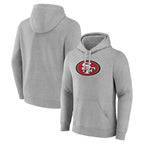 Johmsee SF.49ers Gray LOGO Pullover Hoodies Home Game Blank Player Stitched Jerseys