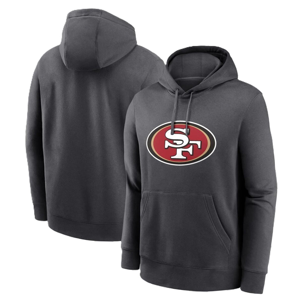 Johmsee SF.49ers Gray Pullover Hoodies Home Game Blank Player Stitched Jerseys