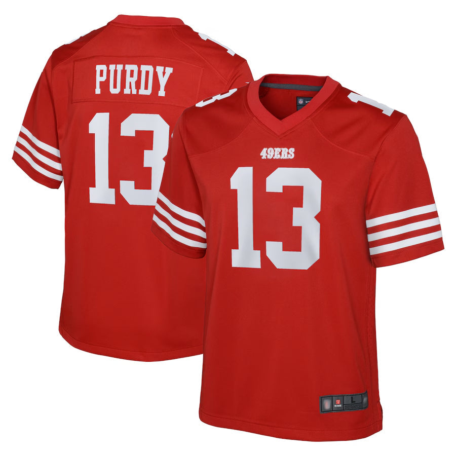Johmsee SF.49ers #13 Brock Purdy Player Scarlet Home Game Stitched Jerseys