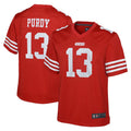 Johmsee SF.49ers #13 Brock Purdy Player Scarlet Home Game Stitched Jerseys