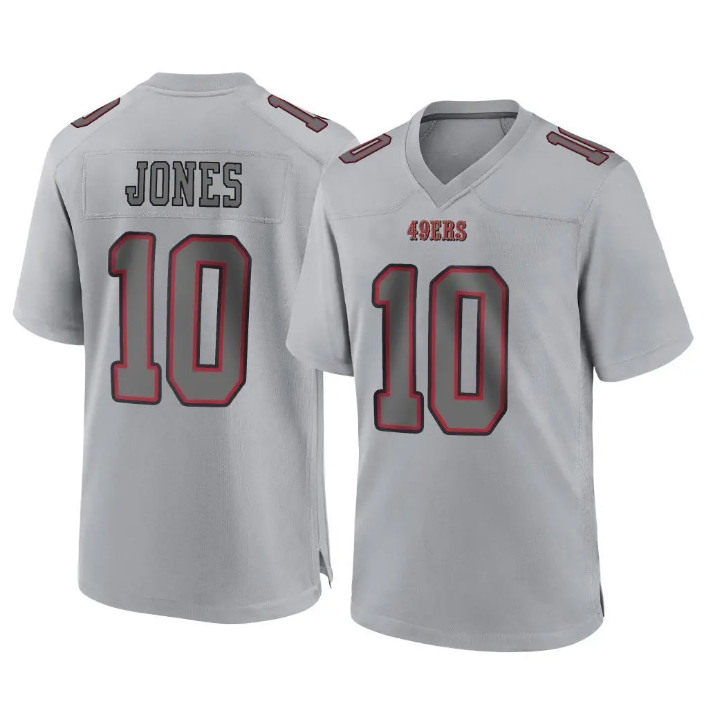 Johmsee SF.49ers #10 Mac Jones Player Gray Atmosphere Fashion Home Game Stitched Jerseys