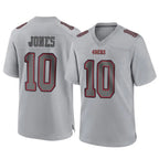 Johmsee SF.49ers #10 Mac Jones Player Gray Atmosphere Fashion Home Game Stitched Jerseys
