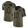 Johmsee SF.49ers #10 Mac Jones Player Olive Salute To Service Limited Game Stitched Jerseys