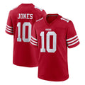 Johmsee SF.49ers #10 Mac Jones Player Red Game Home Stitched Jerseys