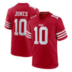 Johmsee SF.49ers #10 Mac Jones Player Red Game Home Stitched Jerseys