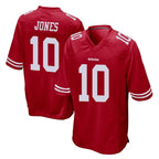 Johmsee SF.49ers #10 Mac Jones Player Red Home Game Stitched Jerseys