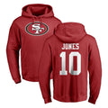 Johmsee SF.49ers #10 Mac Jones Player Red LOGO Pullover Hoodies Home Game Stitched Jerseys