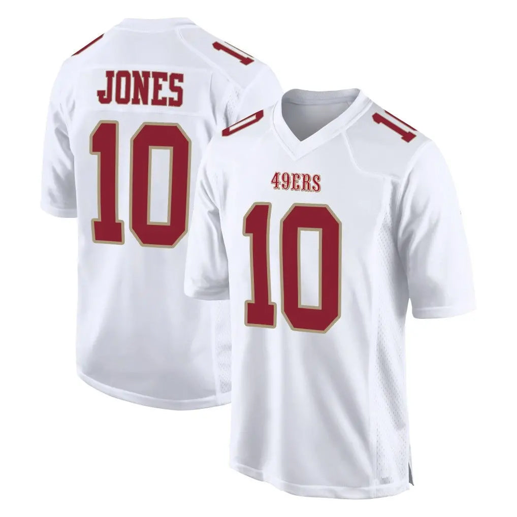 Johmsee SF.49ers #10 Mac Jones Player White Fashion Home Game Stitched Jerseys