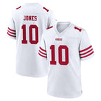 Johmsee SF.49ers #10 Mac Jones Player White Game Home Stitched Jerseys
