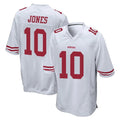 Johmsee SF.49ers #10 Mac Jones Player White Home Game Stitched Jerseys