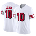 Johmsee SF.49ers #10 Mac Jones Player White Limited Alternate Vapor F.U.S.E. Home Game Stitched Jerseys