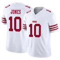 Johmsee SF.49ers #10 Mac Jones Player White Limited Vapor F.U.S.E. Home Game Stitched Jerseys