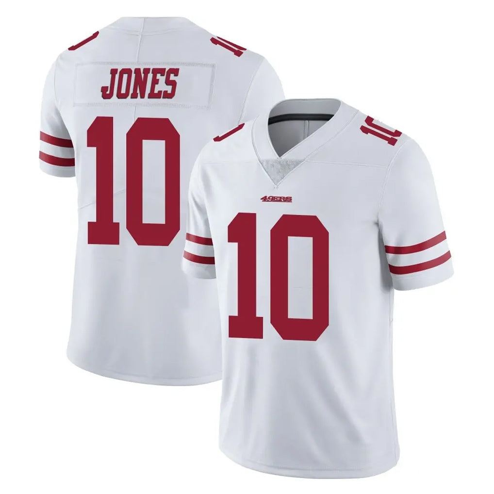 Johmsee SF.49ers #10 Mac Jones Player White Limited Vapor Untouchable Home Game Stitched Jerseys