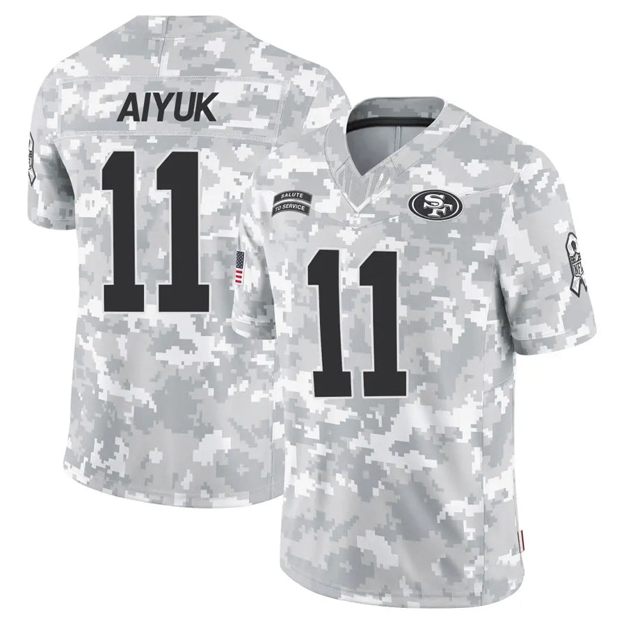 Johmsee SF.49ers #11 Brandon Aiyuk Player Arctic Camo Salute to Service Limited Stitched Jerseys