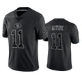 Johmsee SF.49ers #11 Brandon Aiyuk Player Black RFLCTV Limited Stitched Jerseys