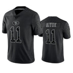 Johmsee SF.49ers #11 Brandon Aiyuk Player Black RFLCTV Limited Stitched Jerseys