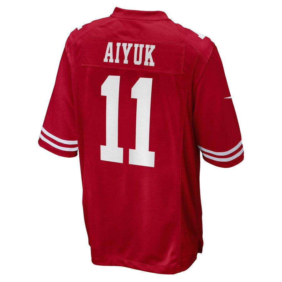 Johmsee SF.49ers #11 Brandon Aiyuk Player Scarlet Game Stitched Jerseys