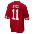 Johmsee SF.49ers #11 Brandon Aiyuk Player Scarlet Game Stitched Jerseys
