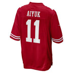 Johmsee SF.49ers #11 Brandon Aiyuk Player Scarlet Game Stitched Jerseys