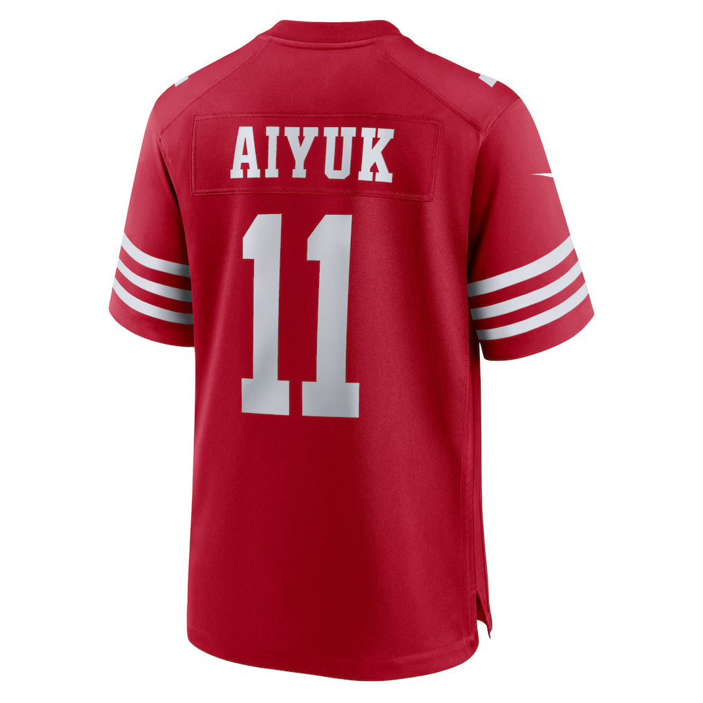 Johmsee SF.49ers #11 Brandon Aiyuk Scarlet Game Player Stitched Jerseys