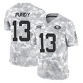 Johmsee SF.49ers #13 Brock Purdy Player Arctic Camo Limited Salute To Service Home Game Stitched Jerseys