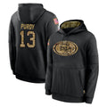 Johmsee SF.49ers #13 Brock Purdy Player Black Salute to Service Sideline Performance Pullover Hoodies Home Game Stitched Jerseys