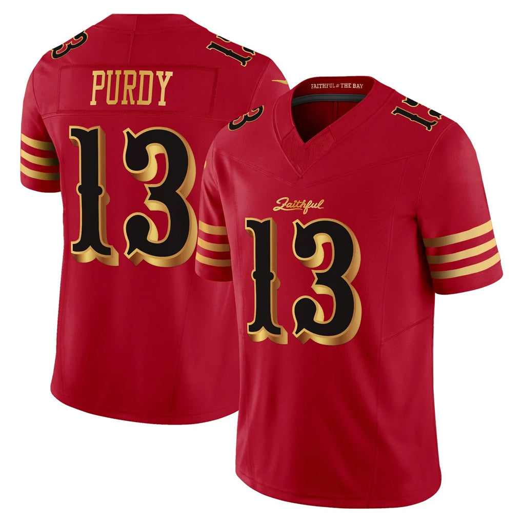Johmsee SF.49ers #13 Brock Purdy Player Red Rivalries Vapor Limited Home Game Stitched Jerseys