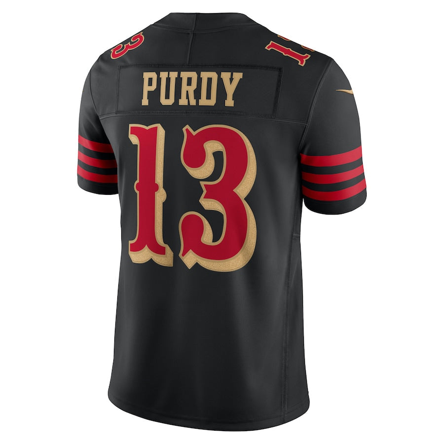 Johmsee SF.49ers #13 Brock Purdy Player Rivalries Vapor Limited Black Stitched Jersey