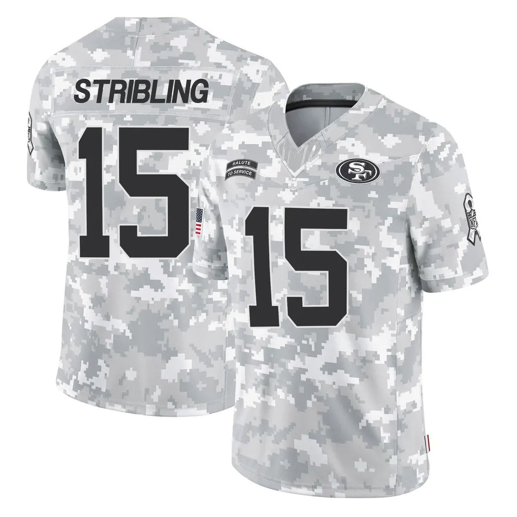 Johmsee SF.49ers #15 De'Zhaun Stribling Player Arctic Camo Limited Salute To Service Home Game Stitched Jerseys