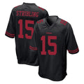 Johmsee SF.49ers #15 De'Zhaun Stribling Player Black Alternate Home Game Stitched Jerseys