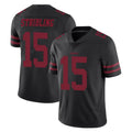 Johmsee SF.49ers #15 De'Zhaun Stribling Player Black Alternate Limited Vapor Untouchable Home Game Stitched Jerseys