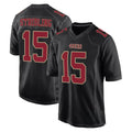 Johmsee SF.49ers #15 De'Zhaun Stribling Player Black Fashion Home Game Stitched Jerseys