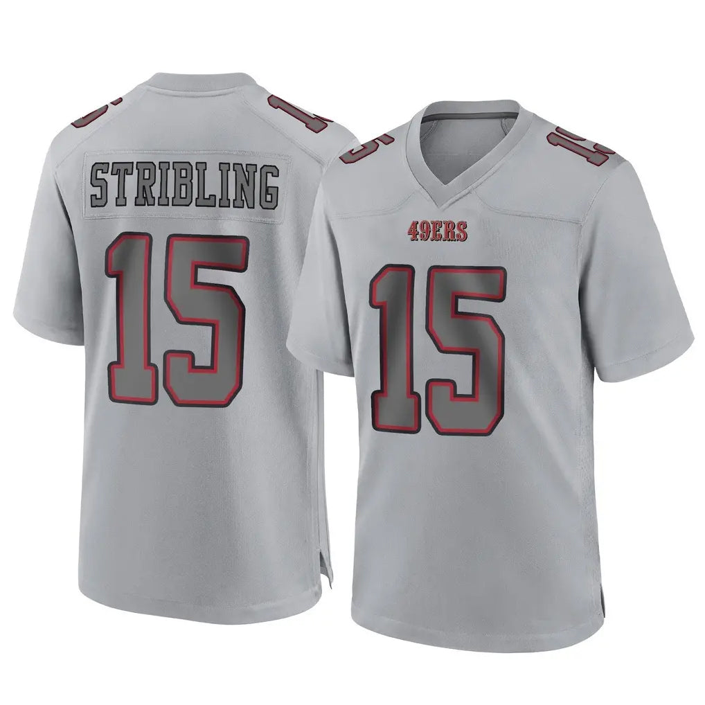Johmsee SF.49ers #15 De'Zhaun Stribling Player Gray Atmosphere Fashion Home Game Stitched Jerseys