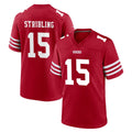Johmsee SF.49ers #15 De'Zhaun Stribling Player Red Game Home Stitched Jerseys