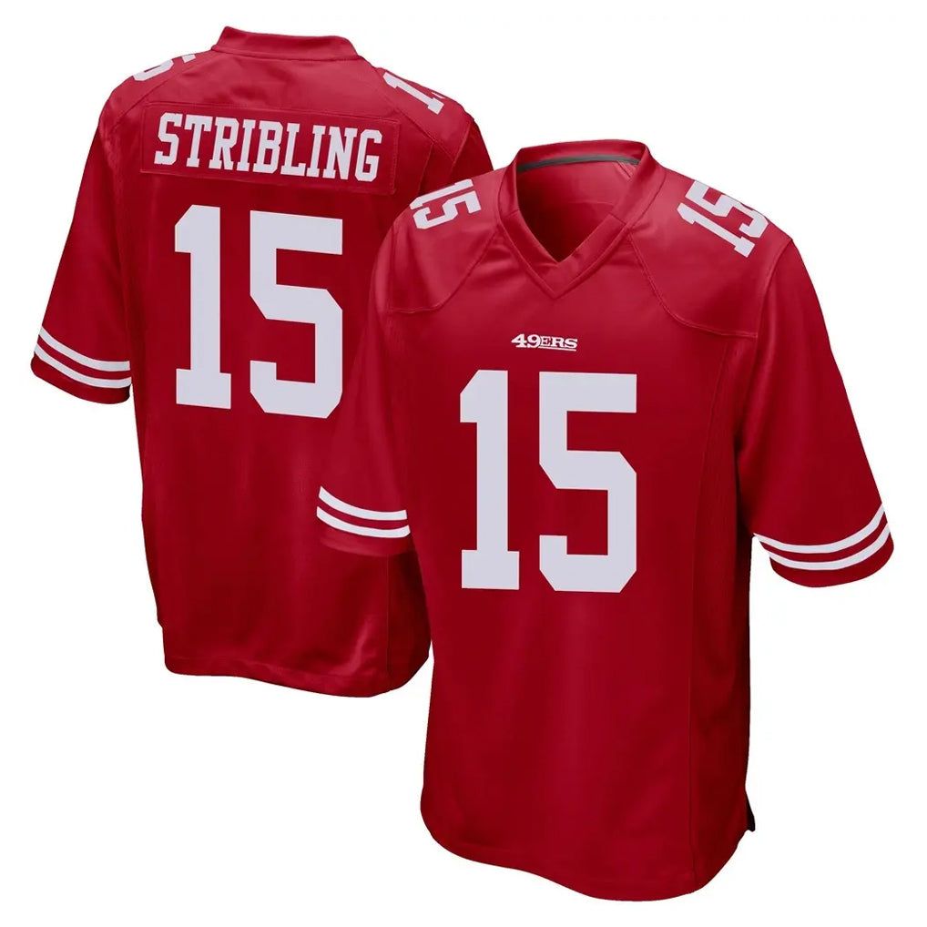 Johmsee SF.49ers #15 De'Zhaun Stribling Player Red Home Game Stitched Jerseys