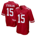 Johmsee SF.49ers #15 De'Zhaun Stribling Player Red Home Game Stitched Jerseys