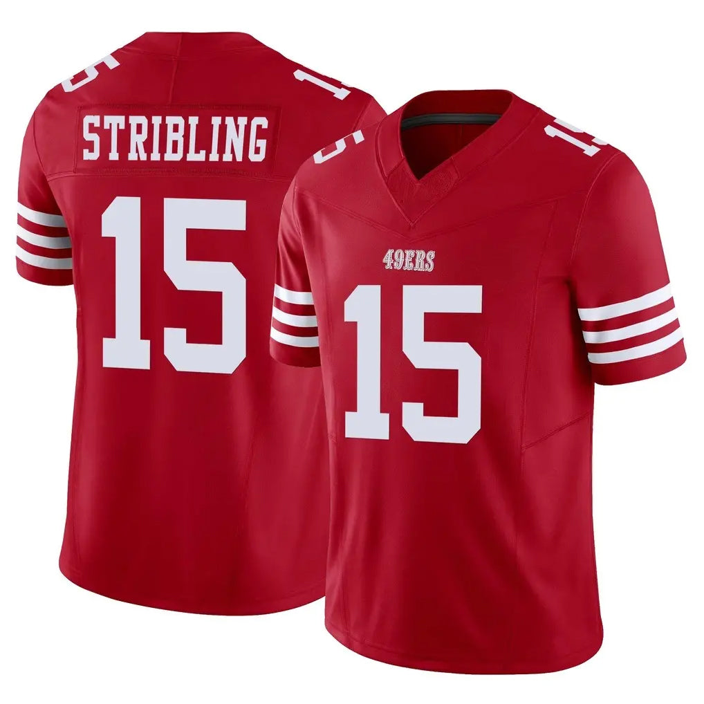 Johmsee SF.49ers #15 De'Zhaun Stribling Player Red Limited Vapor F.U.S.E. Home Game Stitched Jerseys