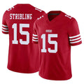 Johmsee SF.49ers #15 De'Zhaun Stribling Player Red Limited Vapor F.U.S.E. Home Game Stitched Jerseys