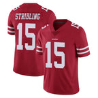 Johmsee SF.49ers #15 De'Zhaun Stribling Player Red Limited Vapor Untouchable Home Game Stitched Jerseys